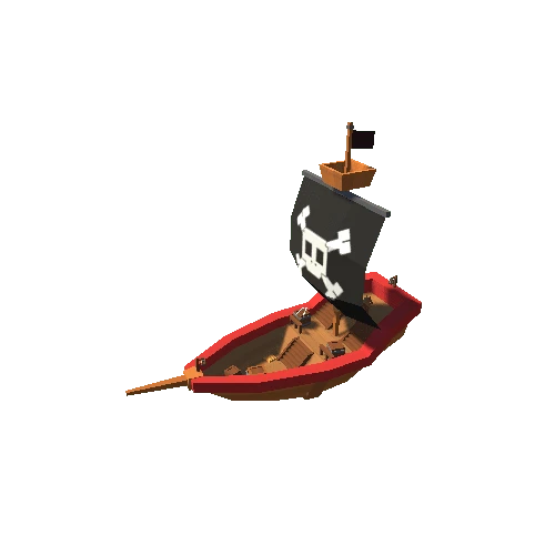 Pirate Ship 03 Skeleton A Red